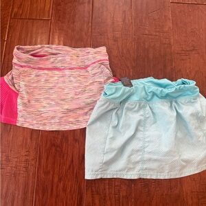 Multicolor and Light Blue Kids Skirt Set skorts